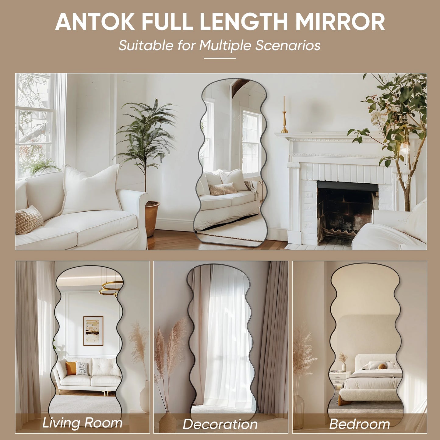 Antok Full Length Mirror With Stand For Bedroom Living Room