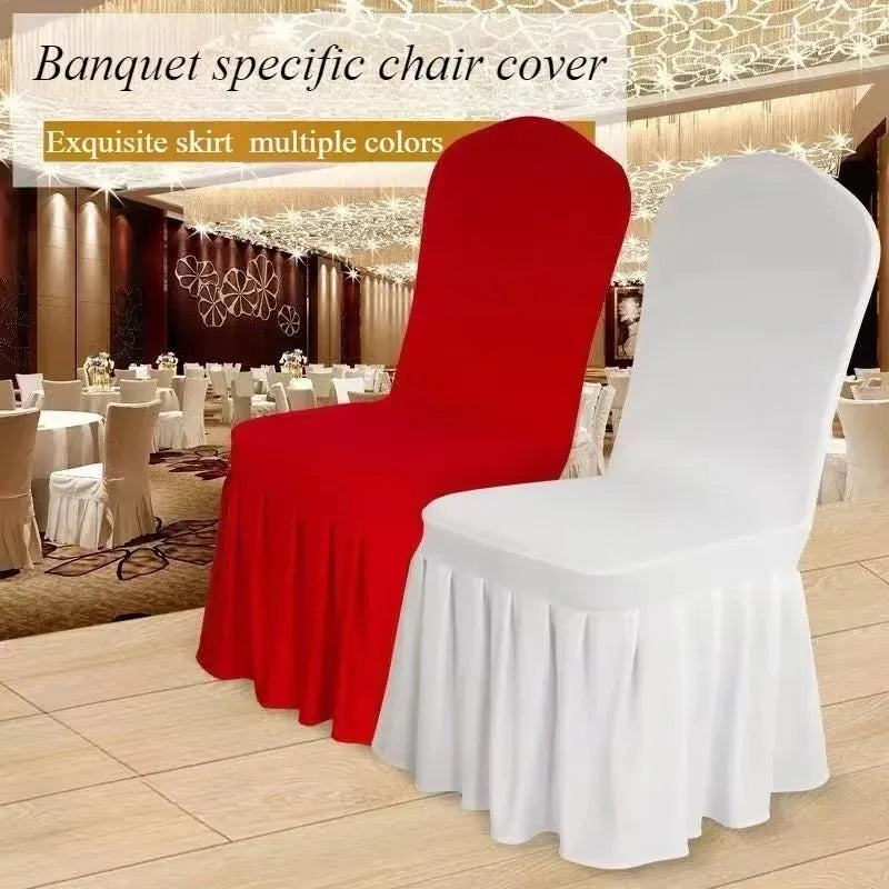 NONECN Pleated Chair Cover Spandex for Wedding Banquet Event