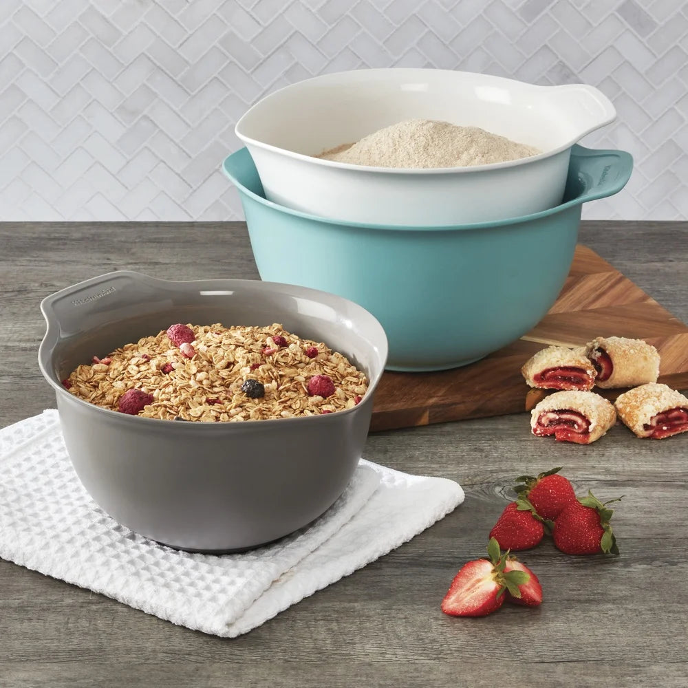 Universal Mixing Bowls Set of 3 Non-Slip Nesting Dishwasher Safe