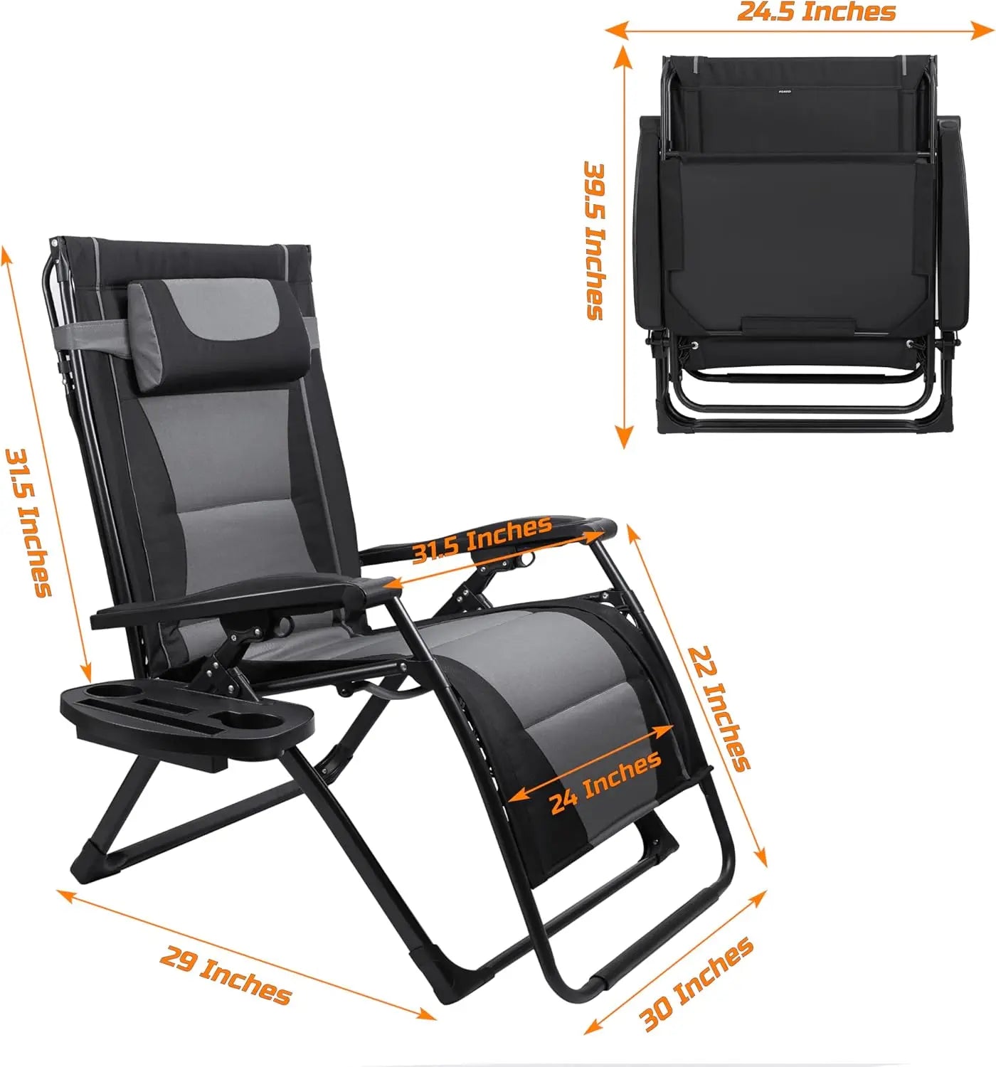 Recliner Folding Chair For Camping And Outdoor Use With Sunshade