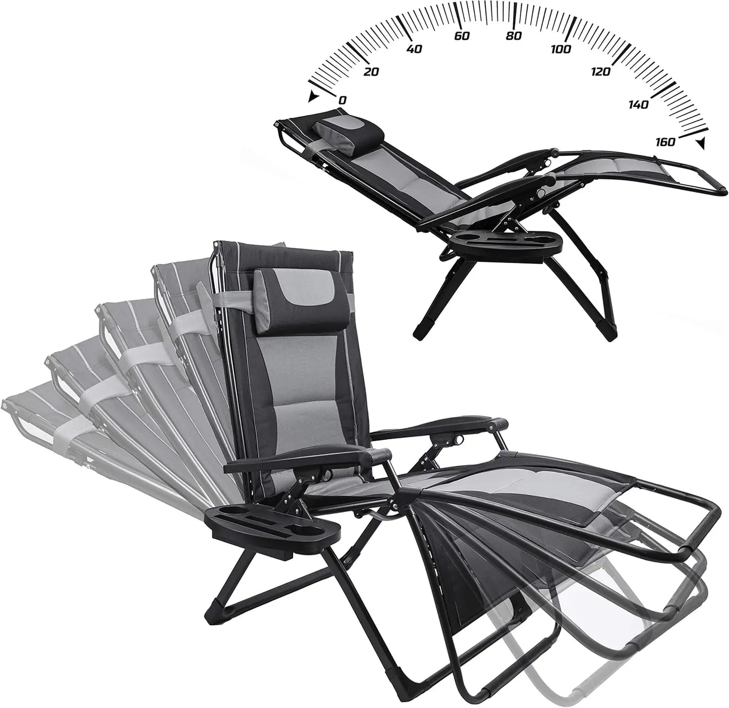Recliner Folding Chair For Camping And Outdoor Use With Sunshade