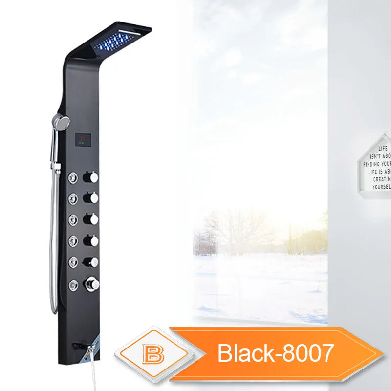 Rozin LED Shower Panel 6 Modes LCD Column Massage Jet