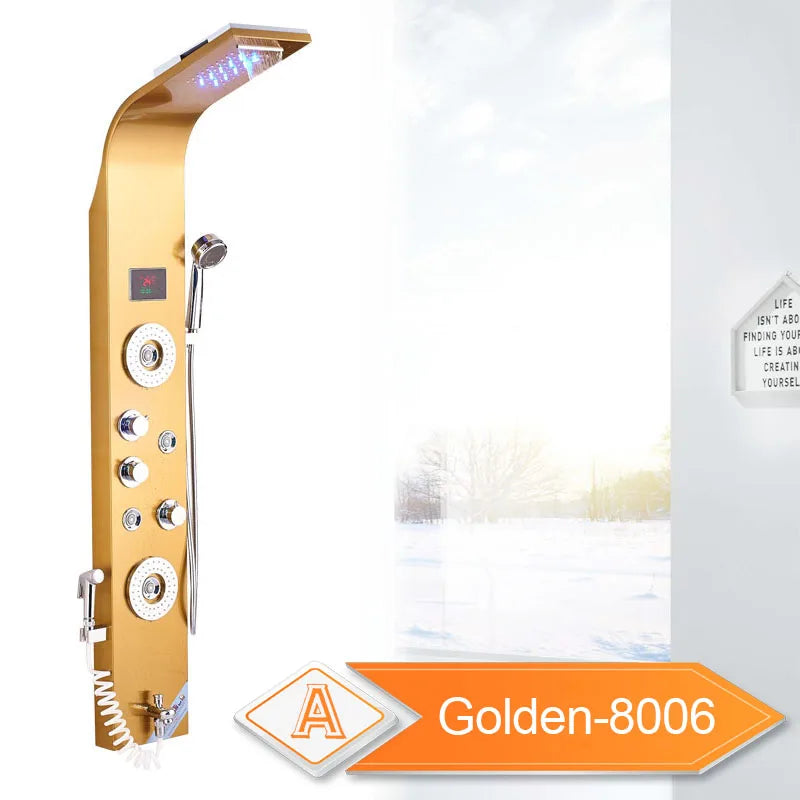Rozin LED Shower Panel 6 Modes LCD Column Massage Jet