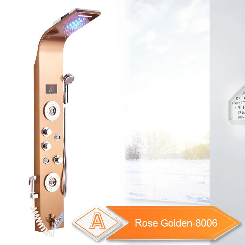 Rozin LED Shower Panel 6 Modes LCD Column Massage Jet