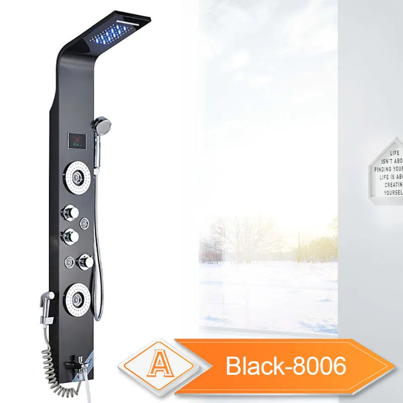 Rozin LED Shower Panel 6 Modes LCD Column Massage Jet