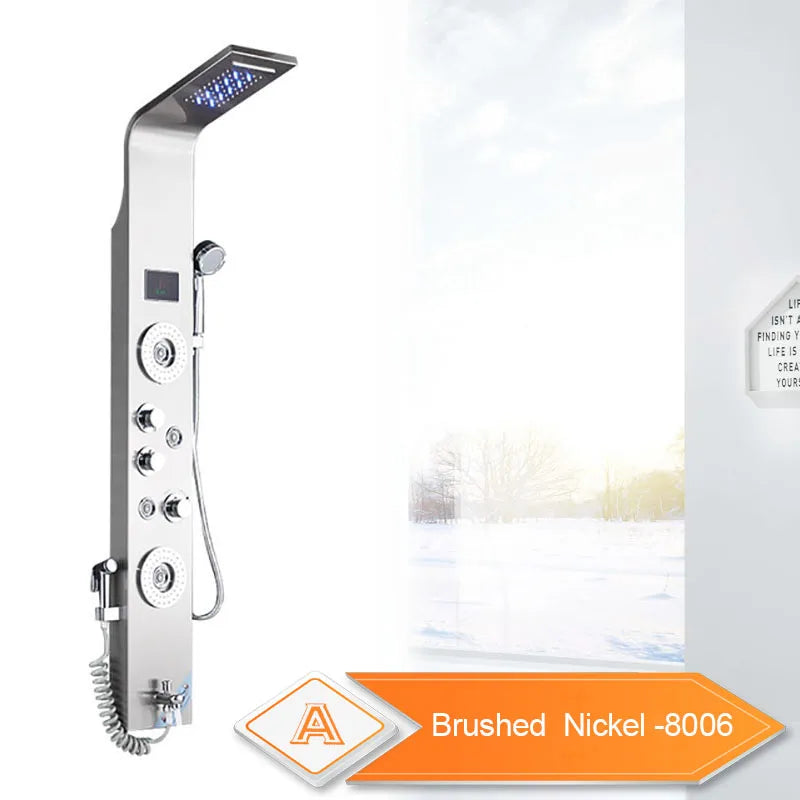 Rozin LED Shower Panel 6 Modes LCD Column Massage Jet