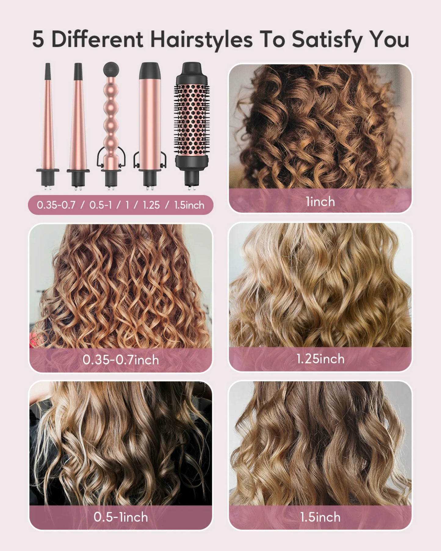 KIPOZI Five In One Curling Iron And Hot Air Brush