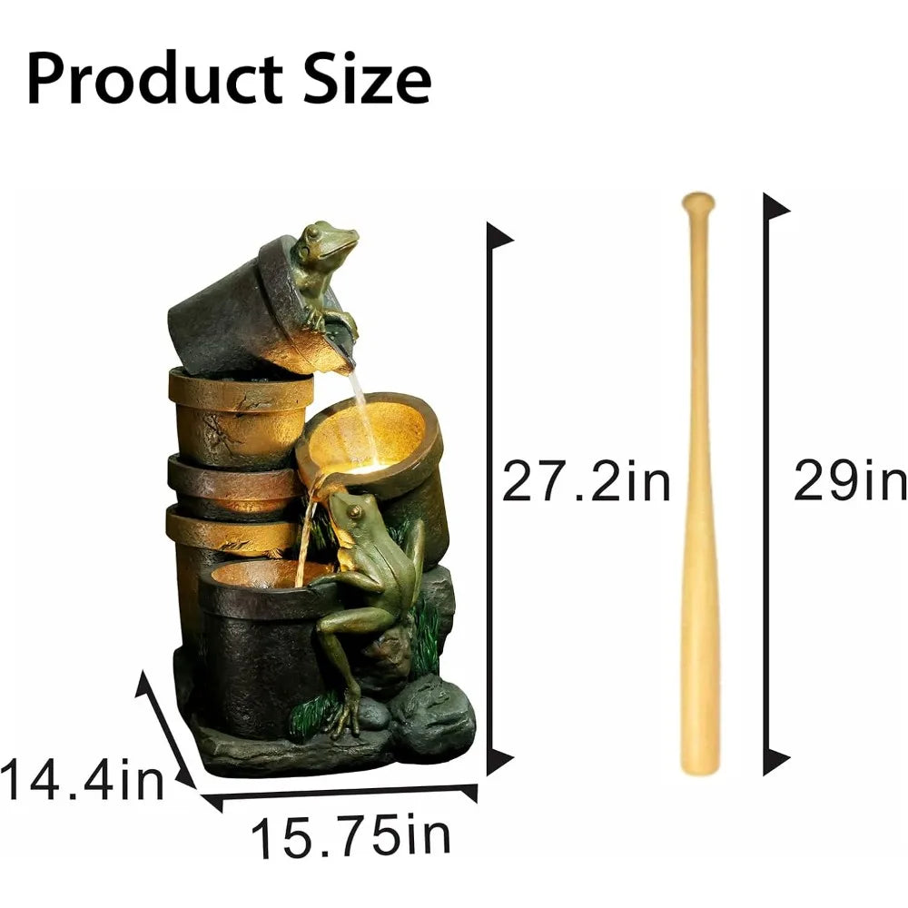 Bumilgar Frog Garden Fountain 3 Tier Cascading Water Feature