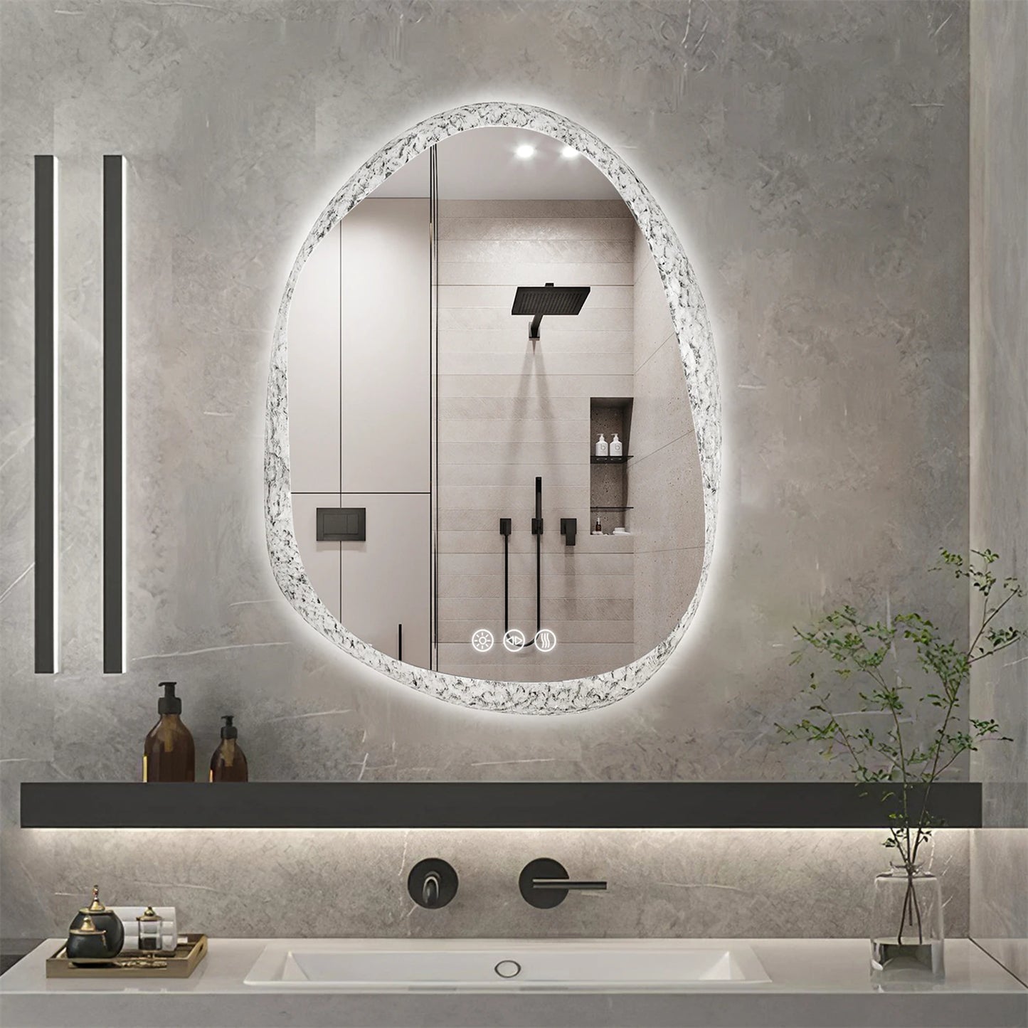 LED Bathroom Mirror With Anti Fog Dimmable Backlit