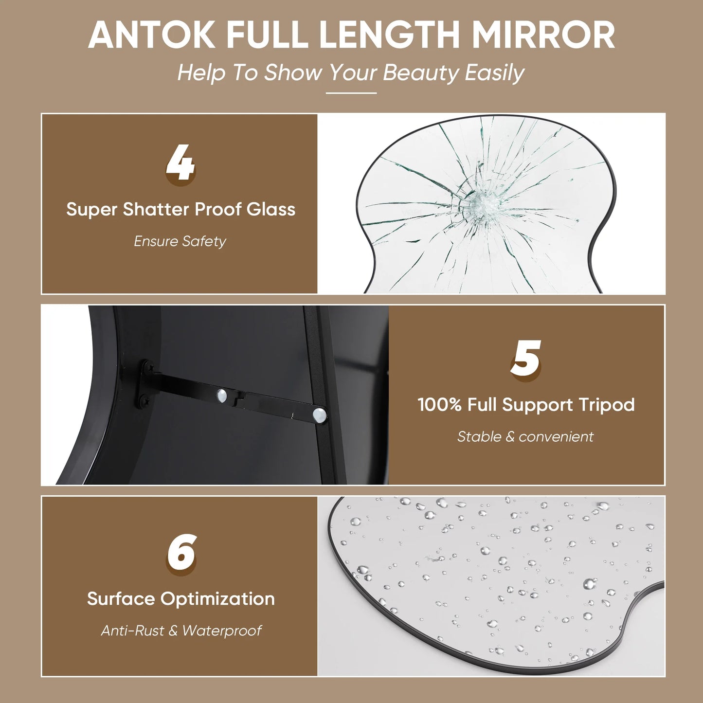 Antok Full Length Mirror With Stand For Bedroom Living Room