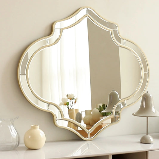 Hign-concerned Wall Mirror With Glass Frame Rim Decor