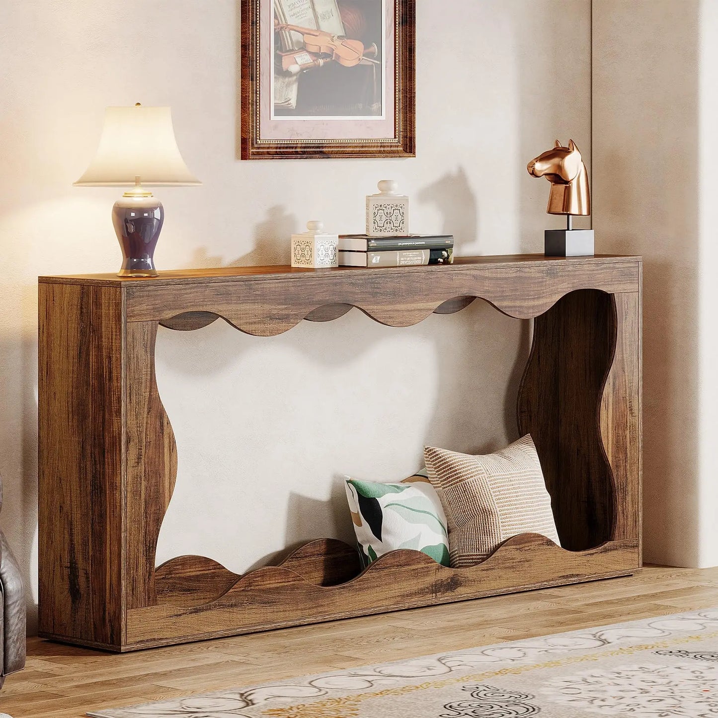 Tribesigns Farmhouse Console Table With Storage For Entryway And Sofa