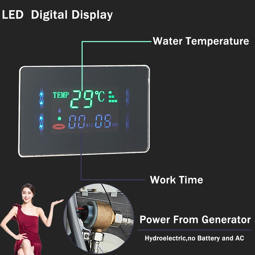Rozin LED Shower Panel 6 Modes LCD Column Massage Jet