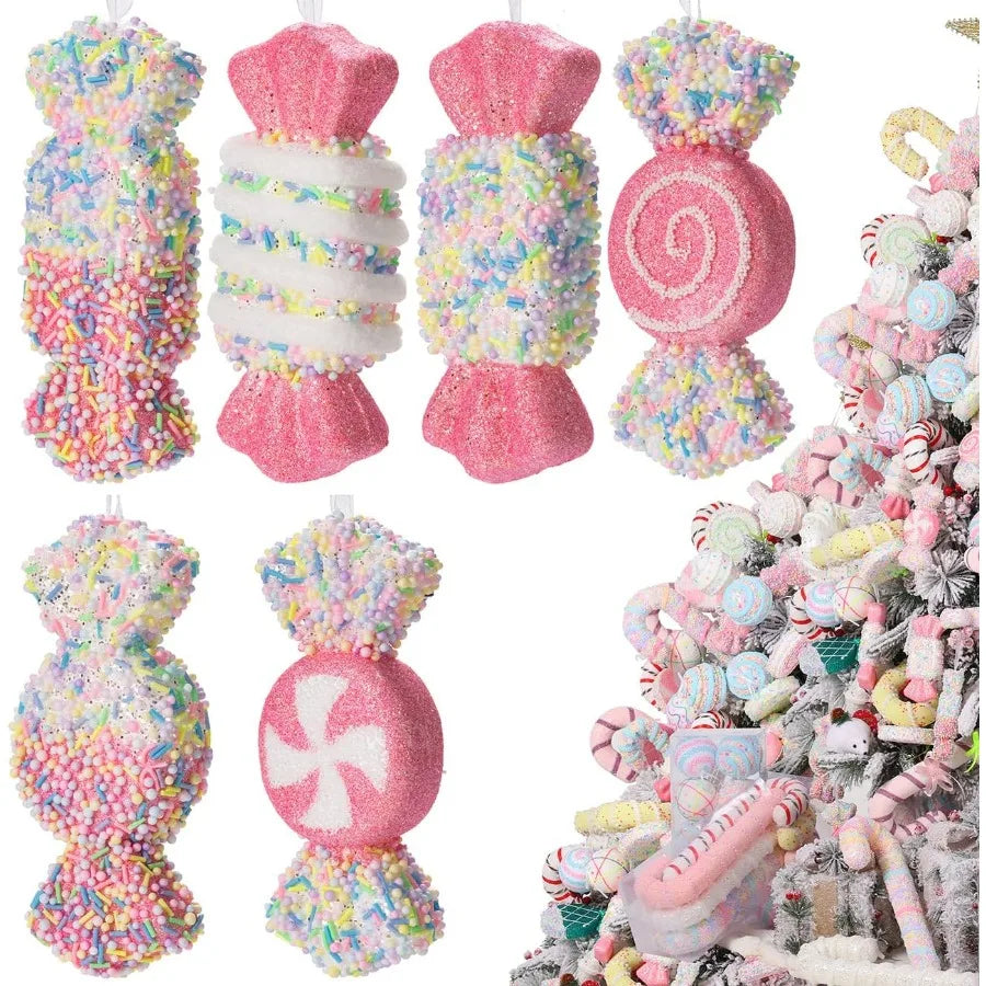 Langxun 6pcs Candy Land Hanging Candy Cane Christmas Decor