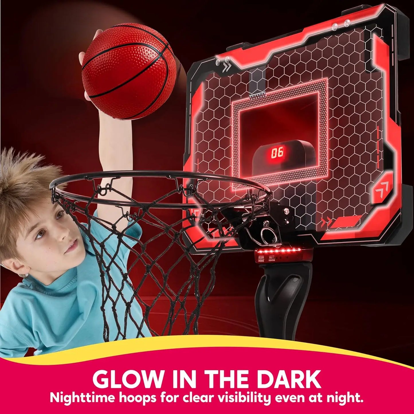 Joyfy Mini Indoor Basketball Hoop With Light Up Board
