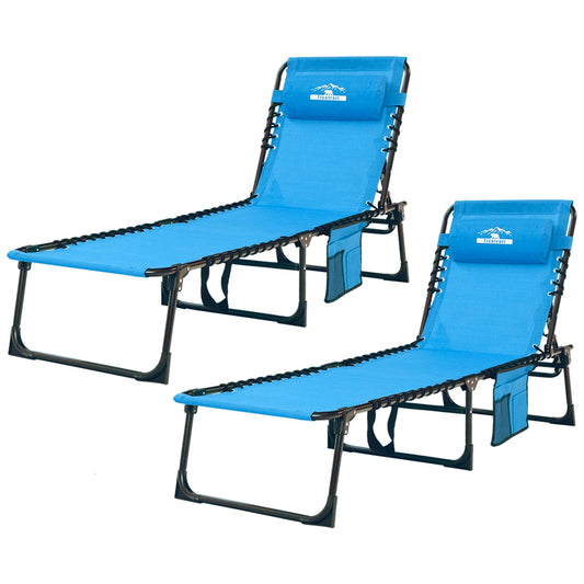 Tisetrail 2-Pack Folding Patio Chaise Lounges Lay Flat