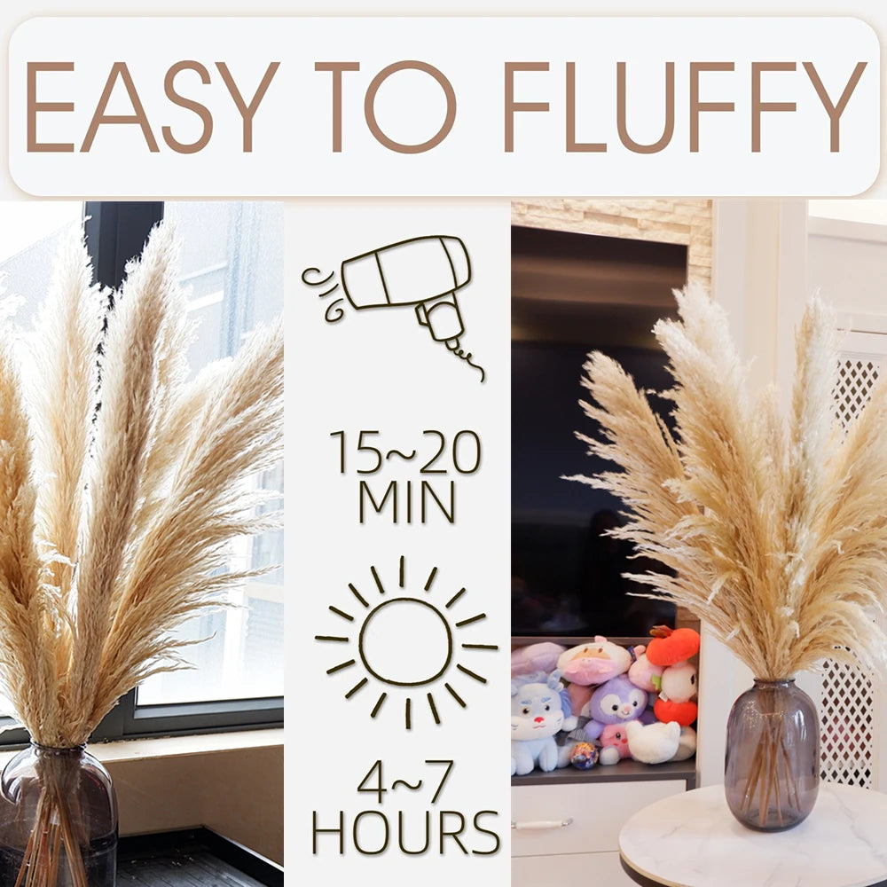 16Pcs Dried Pampas Grass Decor Bouquet Boho Neutral Home