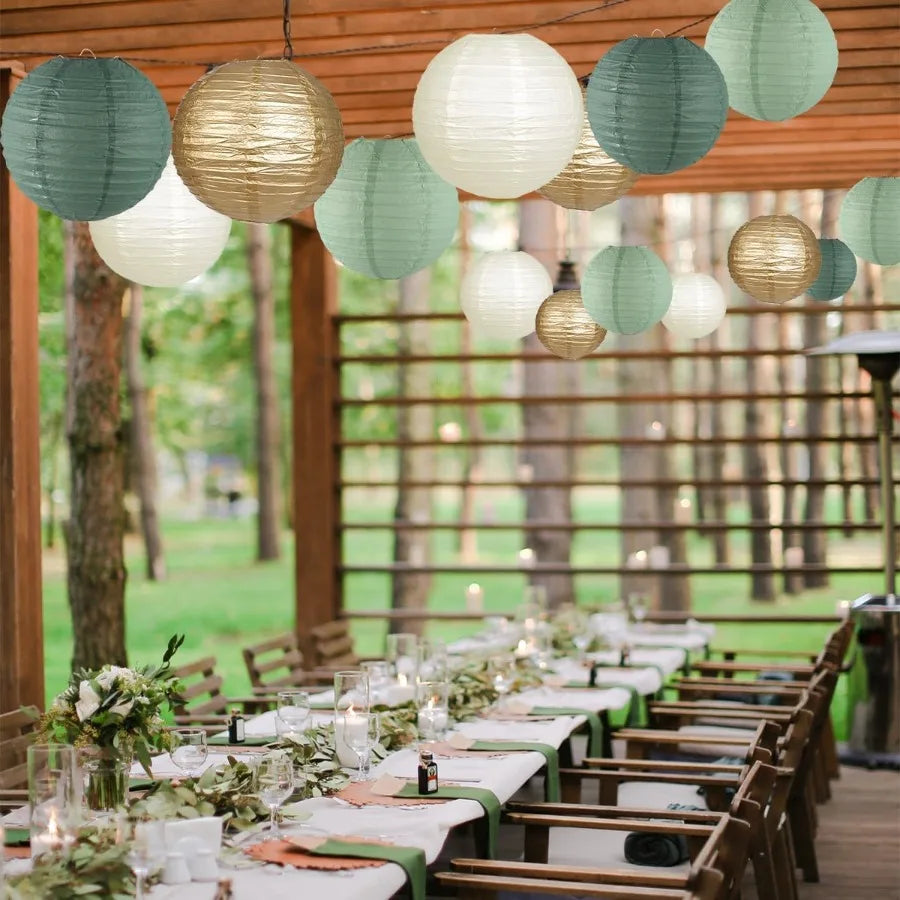 High-concerned Decorative Round Hanging Paper Lanterns for Rustic Weddings