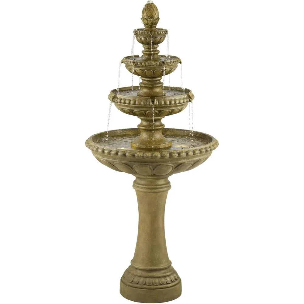 Lamps Plus Sag Harbor Outdoor Sand Stone Floor Fountain With LED Light