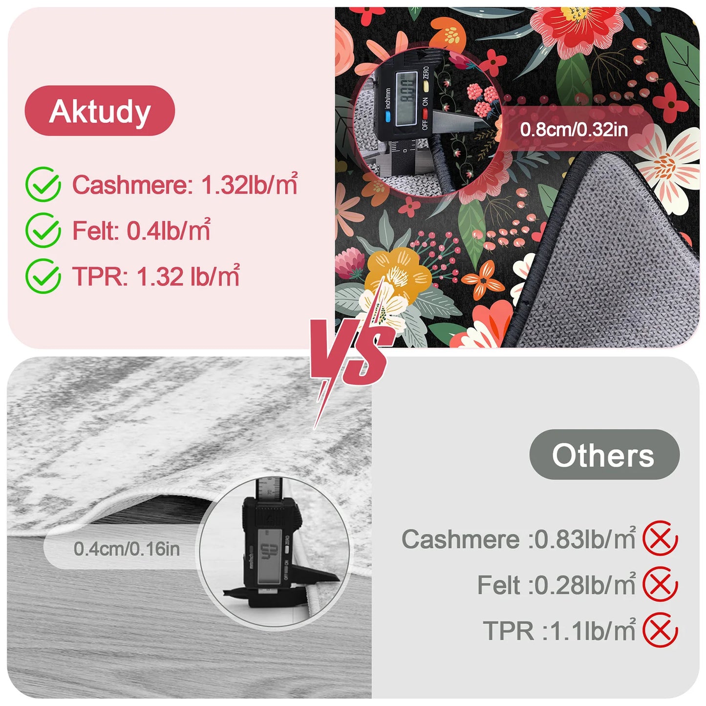 Floor Carpet Boho Floral Soft Rug Washable Non Slip