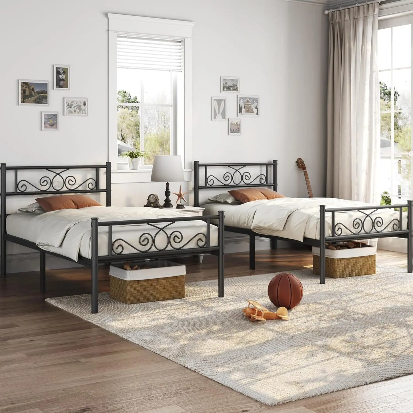 Metal Bed Frame With Headboard And Footboard Easy Assembly