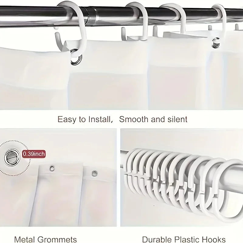 Craft of Weaving Tree Shower Curtain Waterproof With Hooks