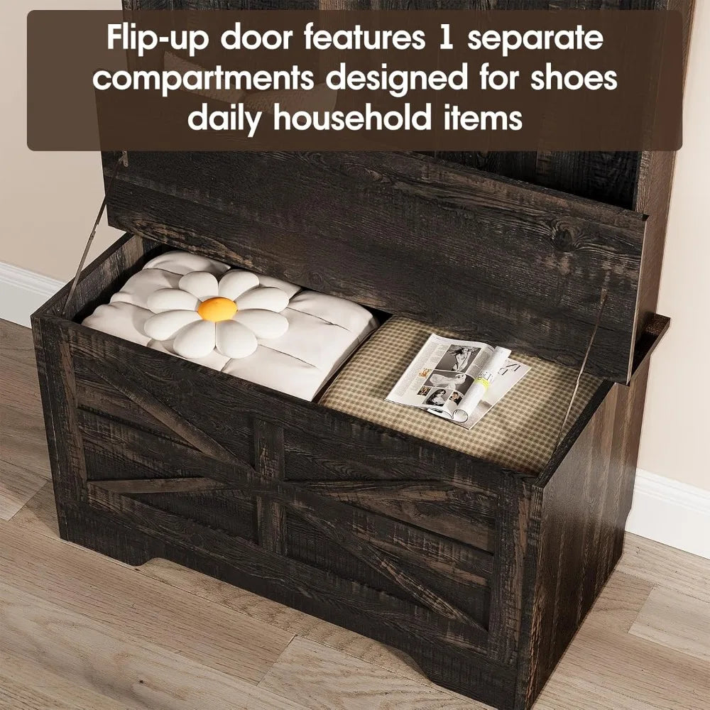 Entryway Bench With Coat Rack And Storage Cabinet Mud Room