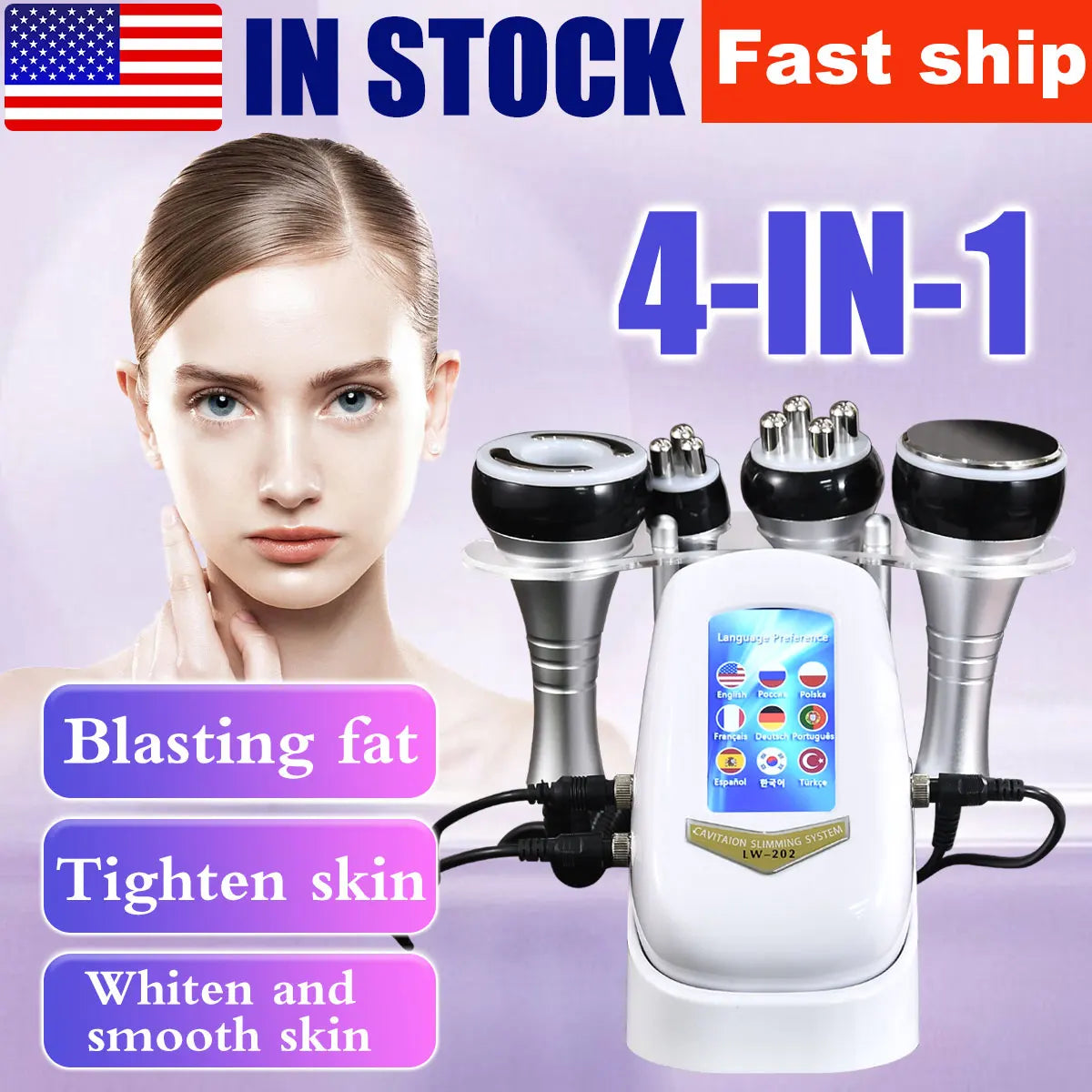 amilibeauty 4 In 1 Cavitation Body Slimming Machine Facial Massager