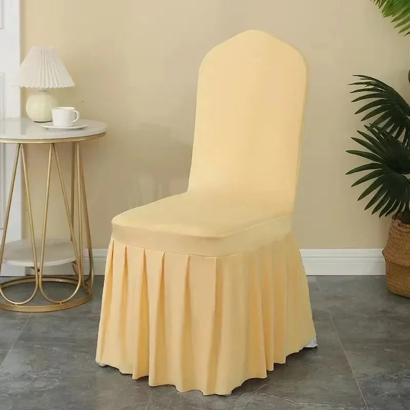 NONECN Pleated Spandex Chair Covers for Banquets and Weddings