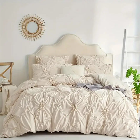 Bohemian Rhomboid Plaid Quilt Cover Set 3 Pieces Duvet Cover And Pillowcases