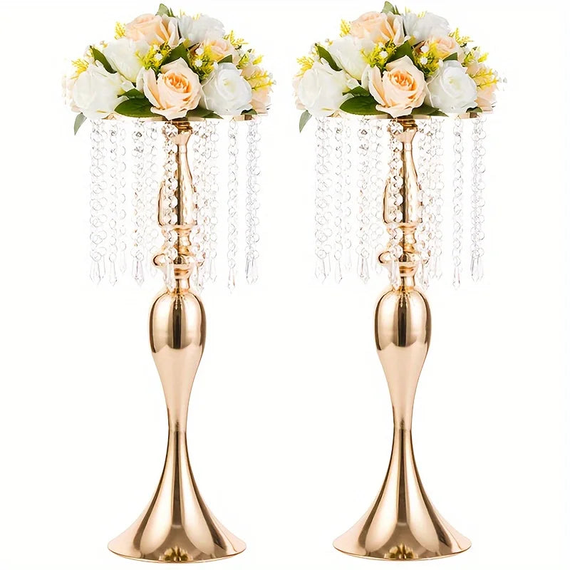 Function Crystal Flower Stand Centerpiece Vase For Modern Weddings