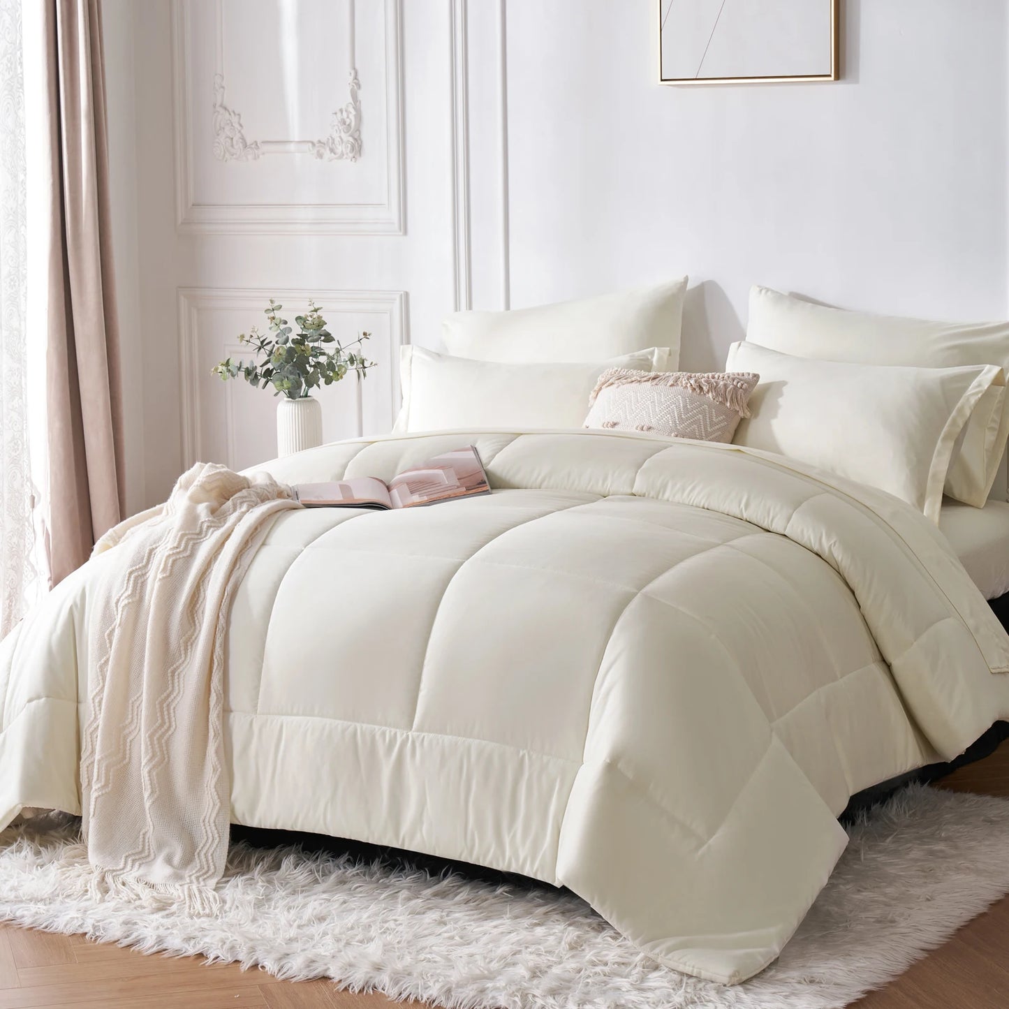 Design Grid 7 Piece Bed In A Bag Queen Comforter Set