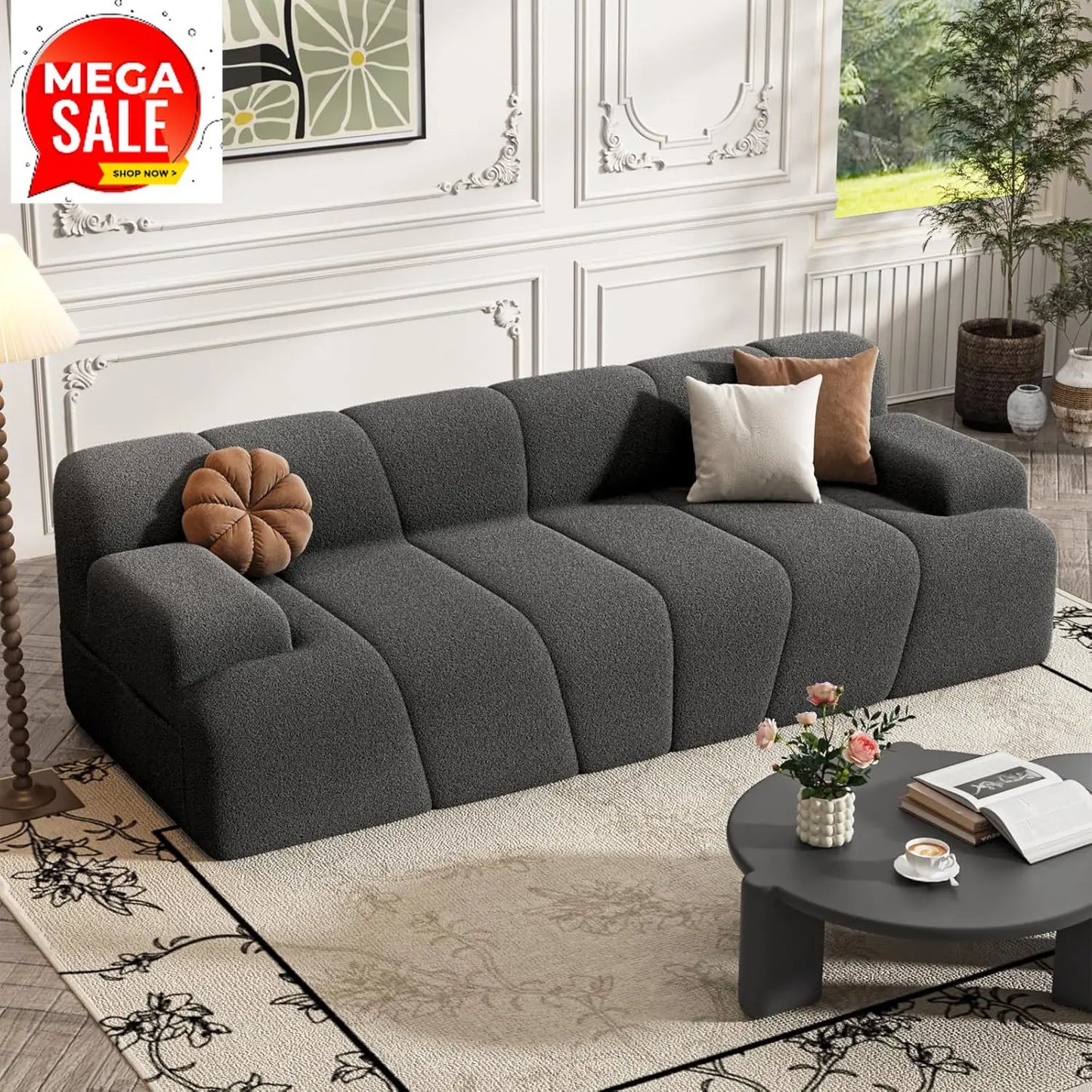 Memory Foam Couch Cloud Sofa in a Box with Armrests