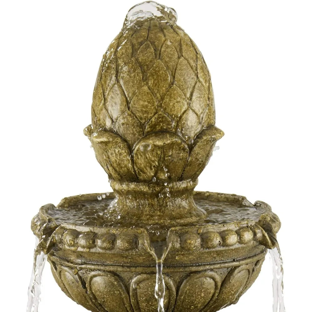 Lamps Plus Sag Harbor Outdoor Sand Stone Floor Fountain With LED Light