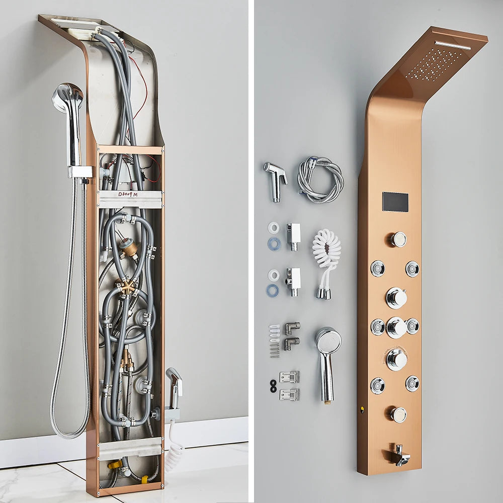 Rozin LED Shower Panel 6 Modes LCD Column Massage Jet