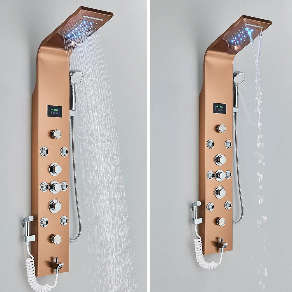 Rozin LED Shower Panel 6 Modes LCD Column Massage Jet