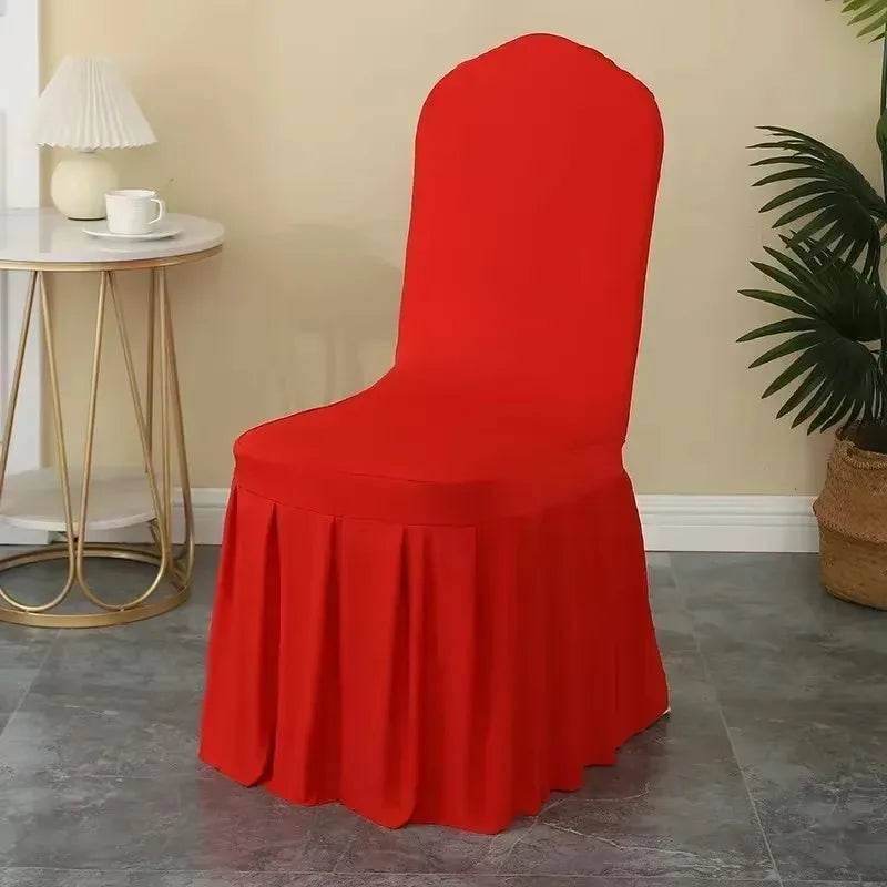 NONECN Pleated Spandex Chair Covers for Banquets and Weddings