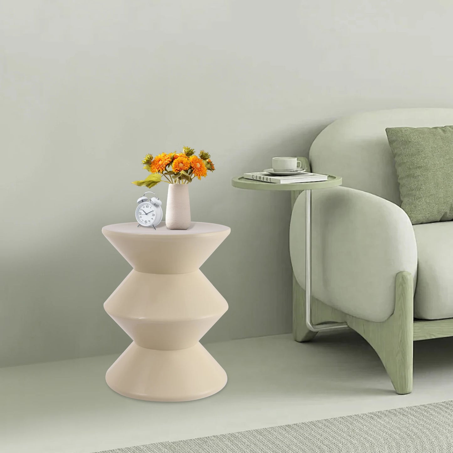 3-Tier Plastic End Table With Storage Shelf
