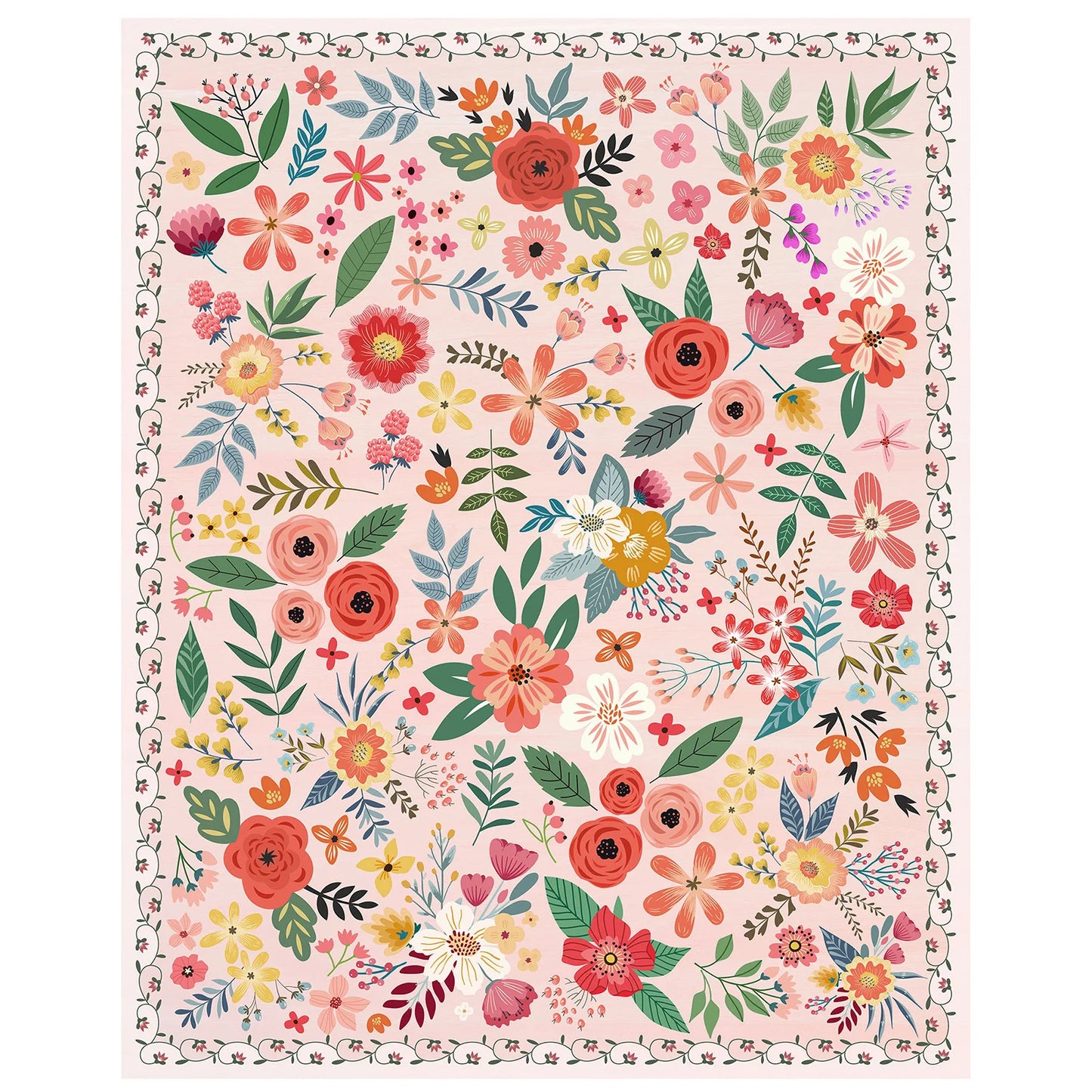 Floor Carpet Boho Floral Soft Rug Washable Non Slip