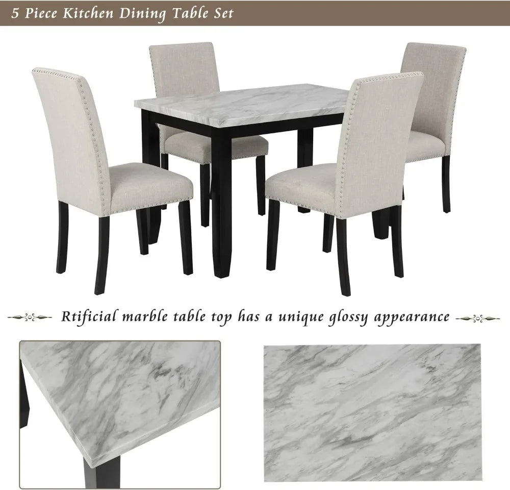 Dining Table Set Wood Table And Chairs For Kitchen