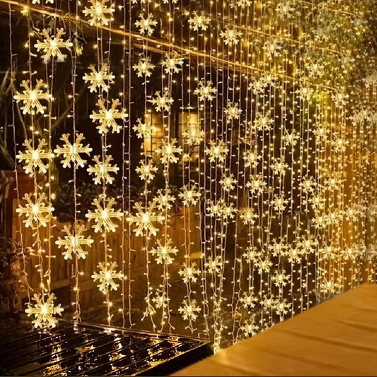 Electronic Snowflake Curtain LED String Lights For Home Bedroom Decor