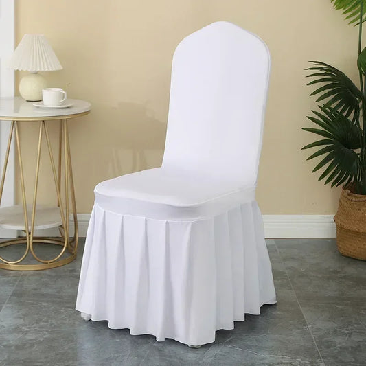 NONECN Pleated Spandex Chair Covers For Wedding Banquet Decor