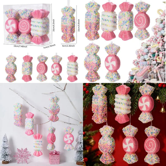 Langxun 6pcs Candy Land Hanging Candy Cane Christmas Decor