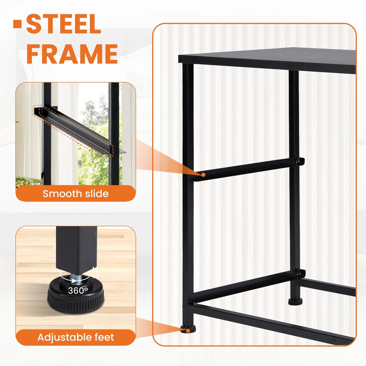 JHK Nightstand Bedside Table Coffee Sofa Storage Cabinet Bedroom Furniture