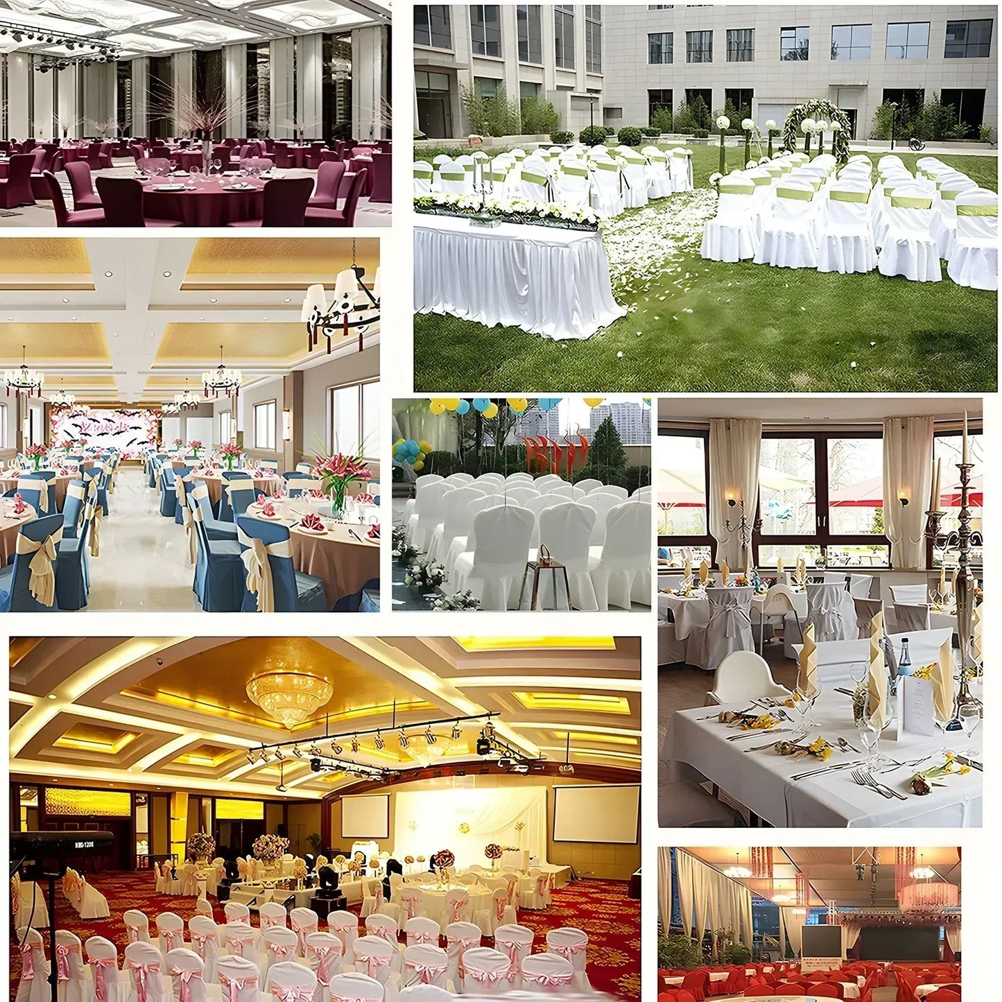 NONECN Pleated Chair Cover Spandex for Wedding Banquet Event