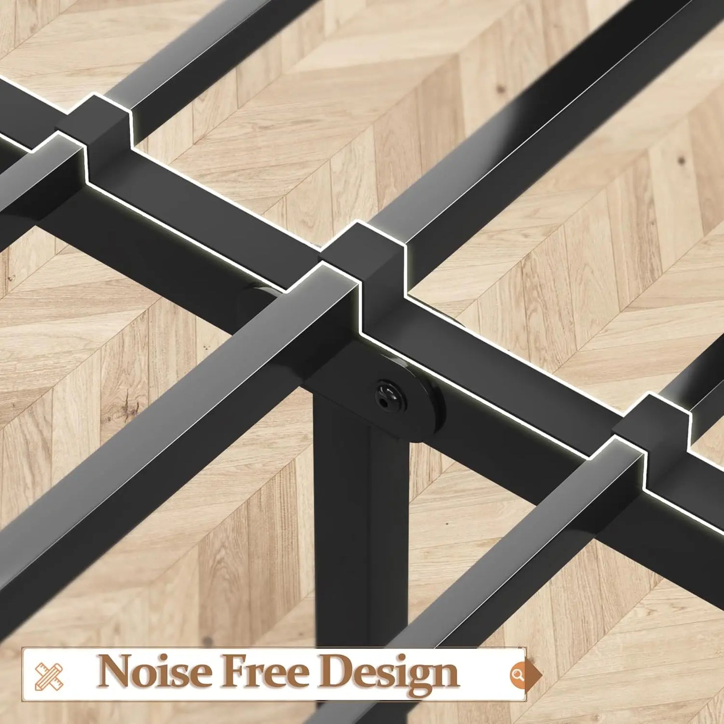 Bed Frame With Headboard And All Metal Support Rustic