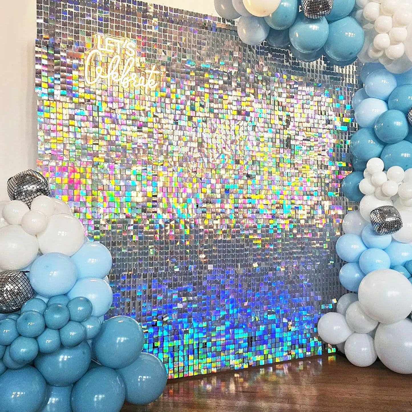 36 To 49 Pieces Sequin Backdrop Shimmer Photo Wall Decor