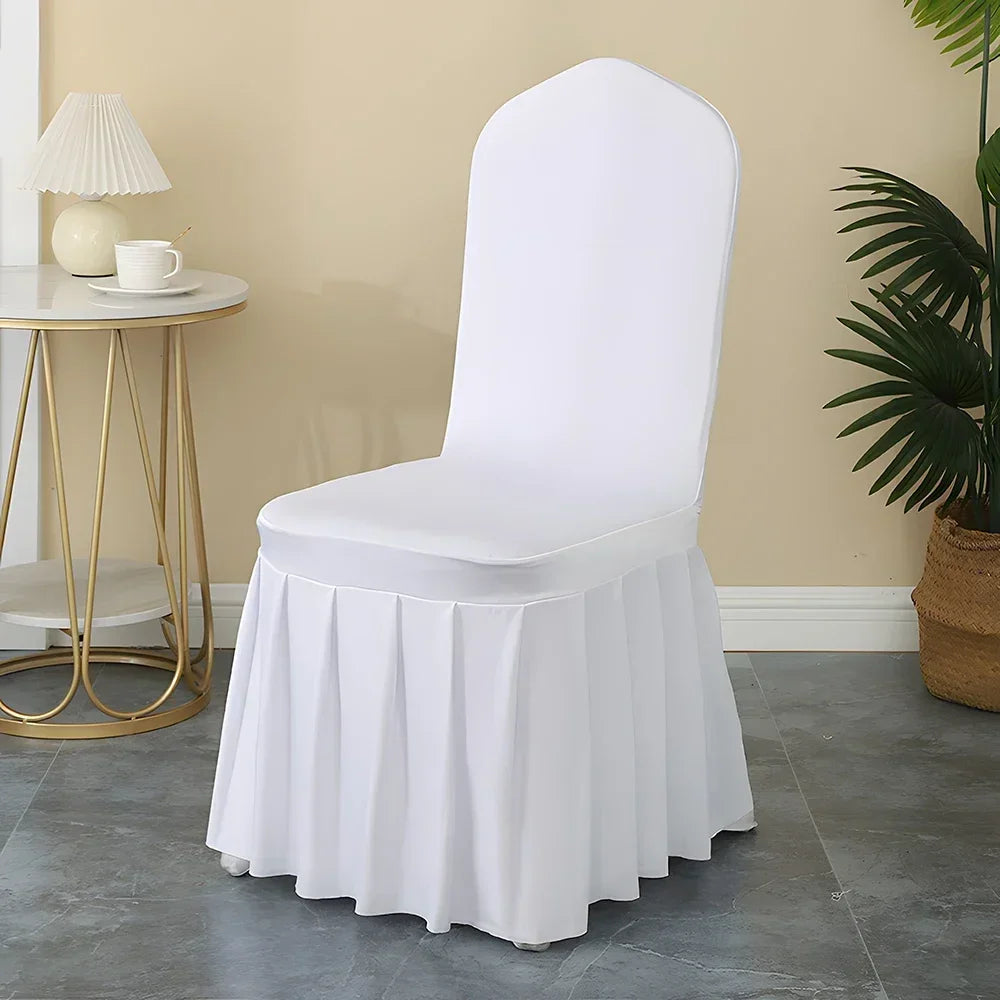 NONECN Pleated Chair Cover Spandex for Wedding Banquet Event