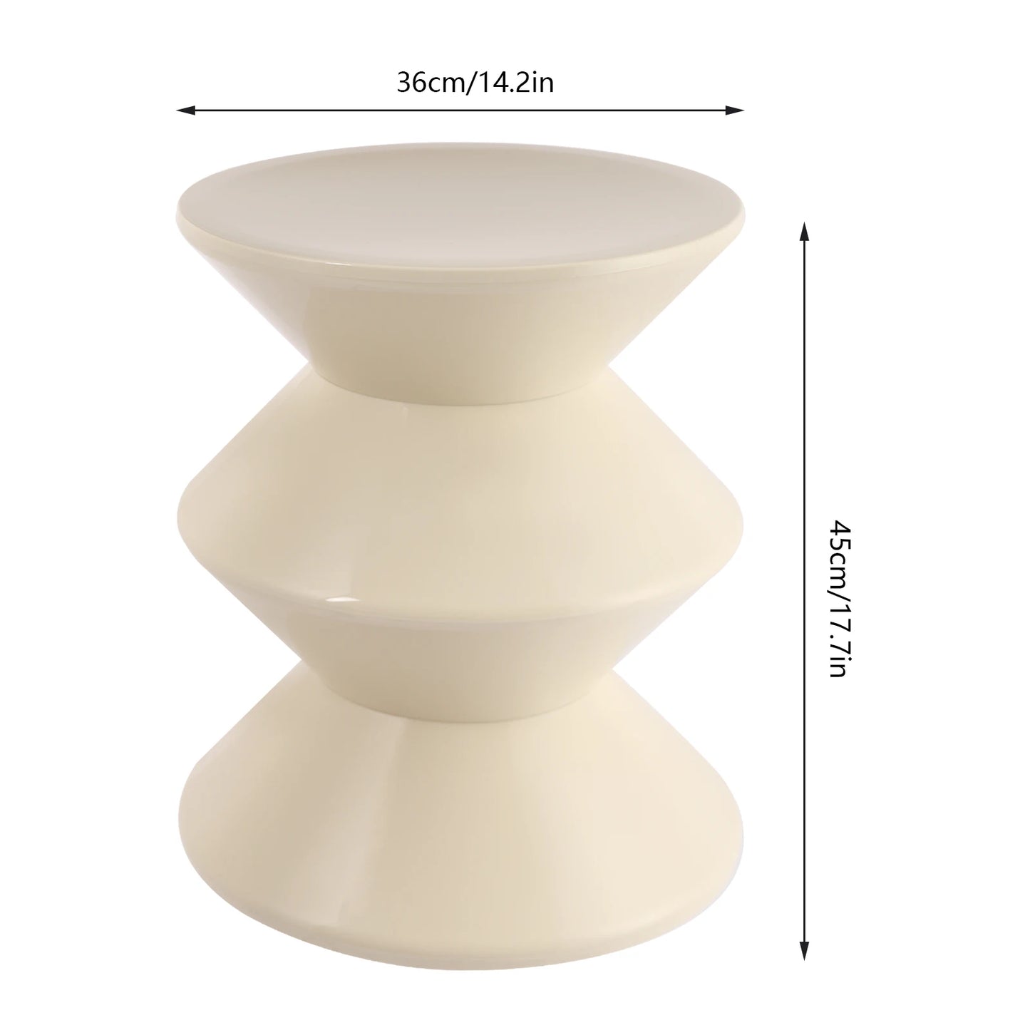 3-Tier Plastic End Table With Storage Shelf