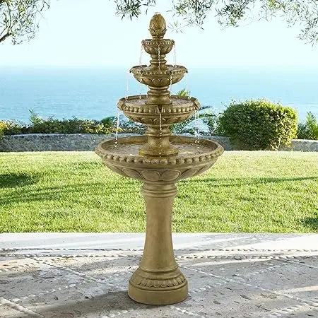 Lamps Plus Sag Harbor Outdoor Sand Stone Floor Fountain With LED Light